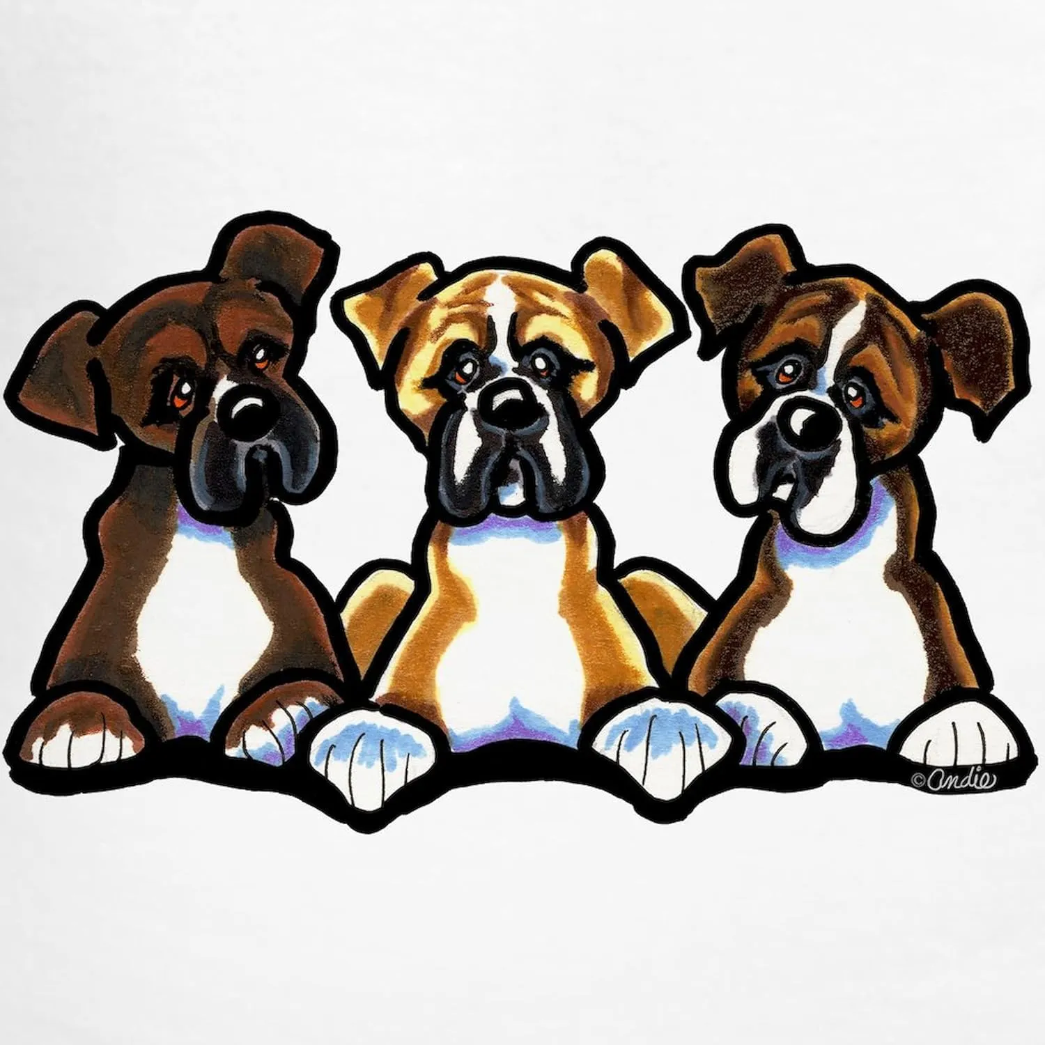 CafePress Three Boxer Lover Men's Light Pajamas Men's Novelty Light Pajama Set, Comfortable PJ Sleepwear