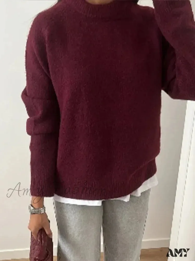 Casual Knitted Long Sleeved Loose Christmas Sweater
