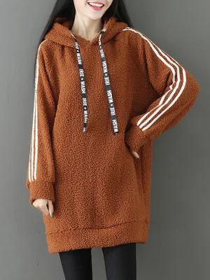 Casual Warm Winter Long Sleeve Lambswool Hoodies