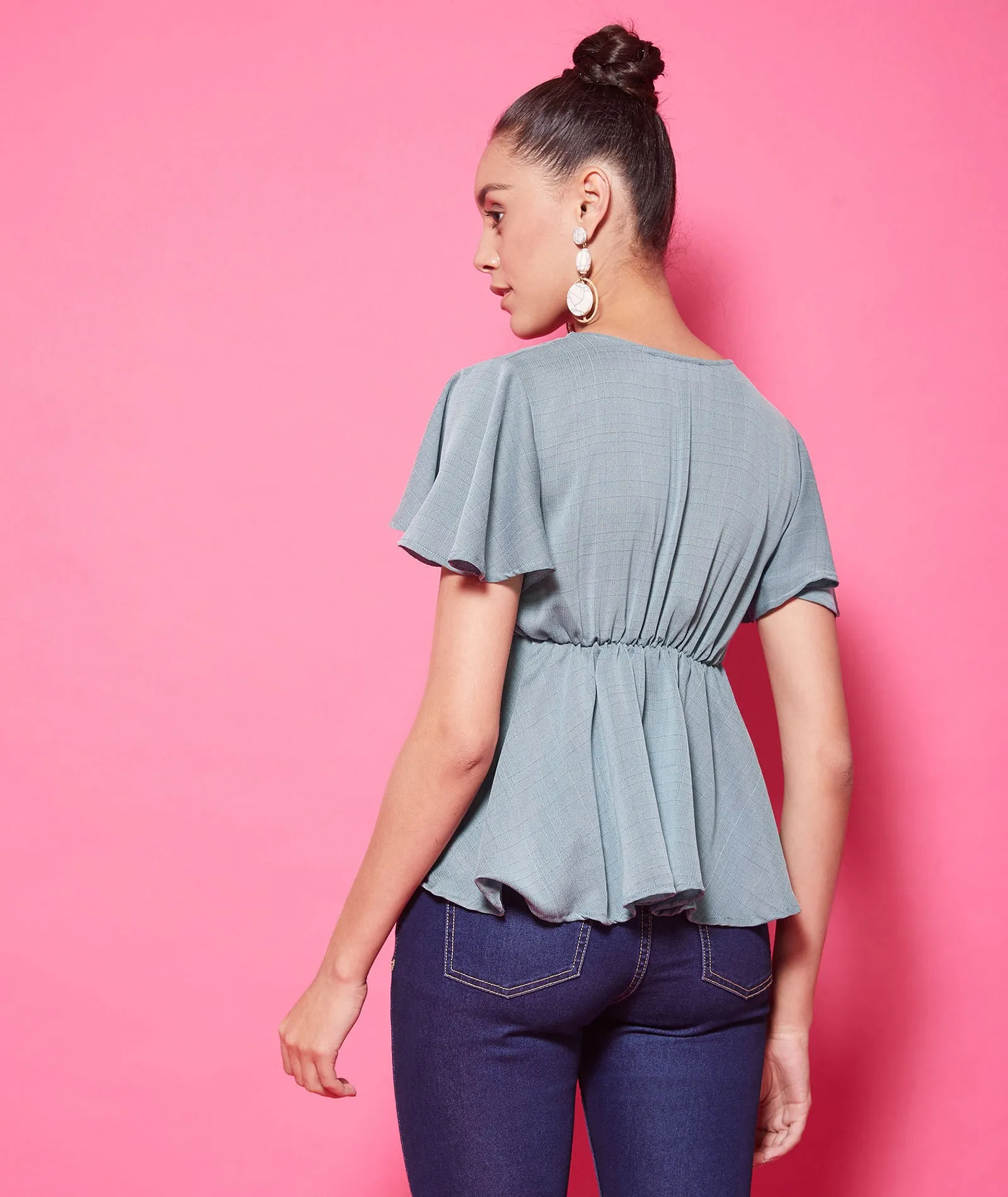 Chimpaaanzee Polyester Regular Tops - Grey