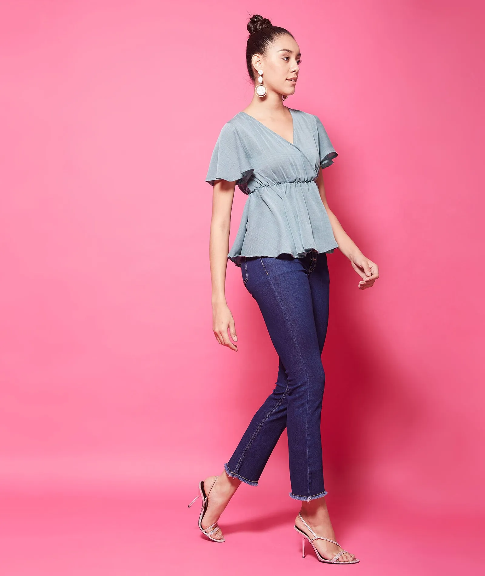 Chimpaaanzee Polyester Regular Tops - Grey