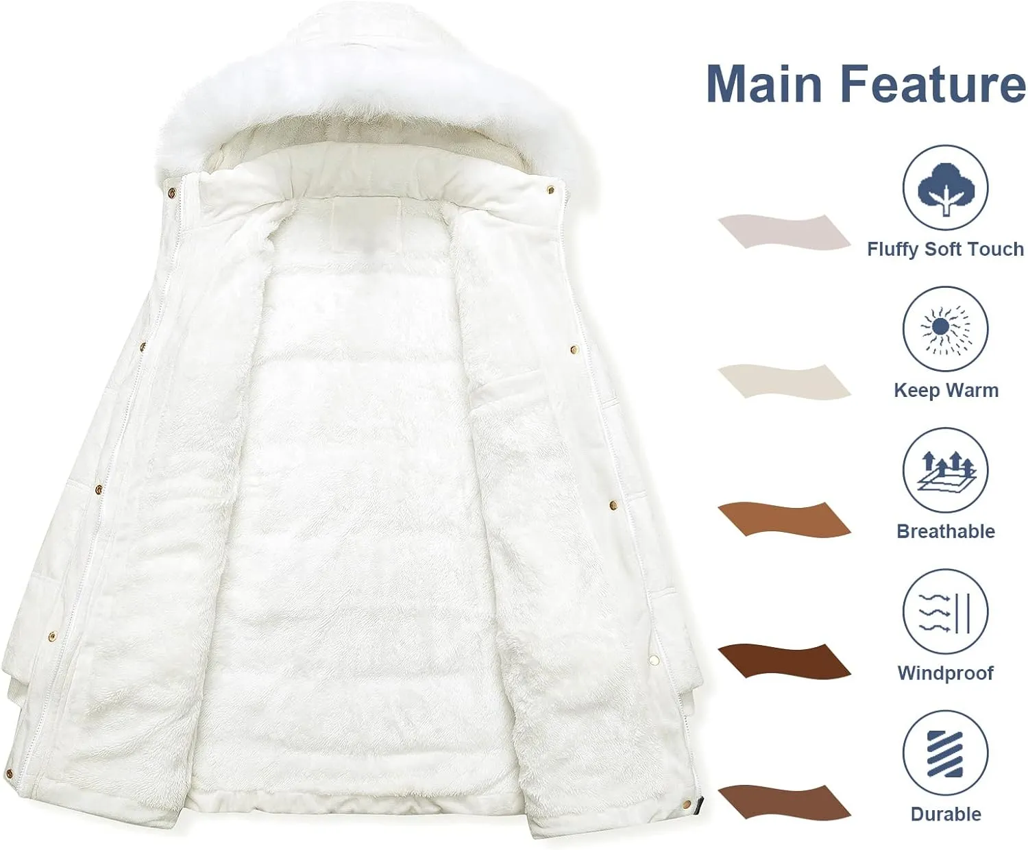 Chrisuno Women's Warm Winter Coat Velvet Puffer Jacket Quilted Faux Fur Hood