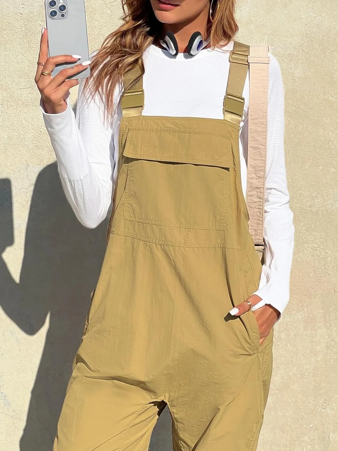 Cicy Bell Womens Casual Overalls Baggy Adjustable Straps Bib Jogger Jumpsuits Cute Cozy Outfits