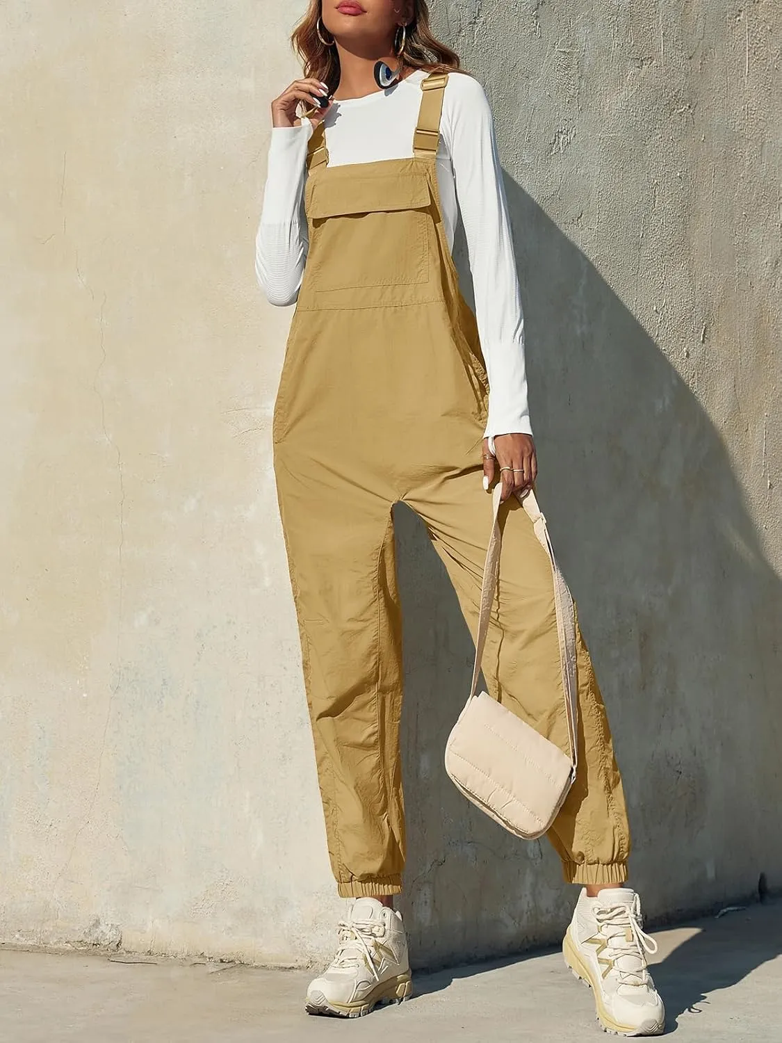 Cicy Bell Womens Casual Overalls Baggy Adjustable Straps Bib Jogger Jumpsuits Cute Cozy Outfits