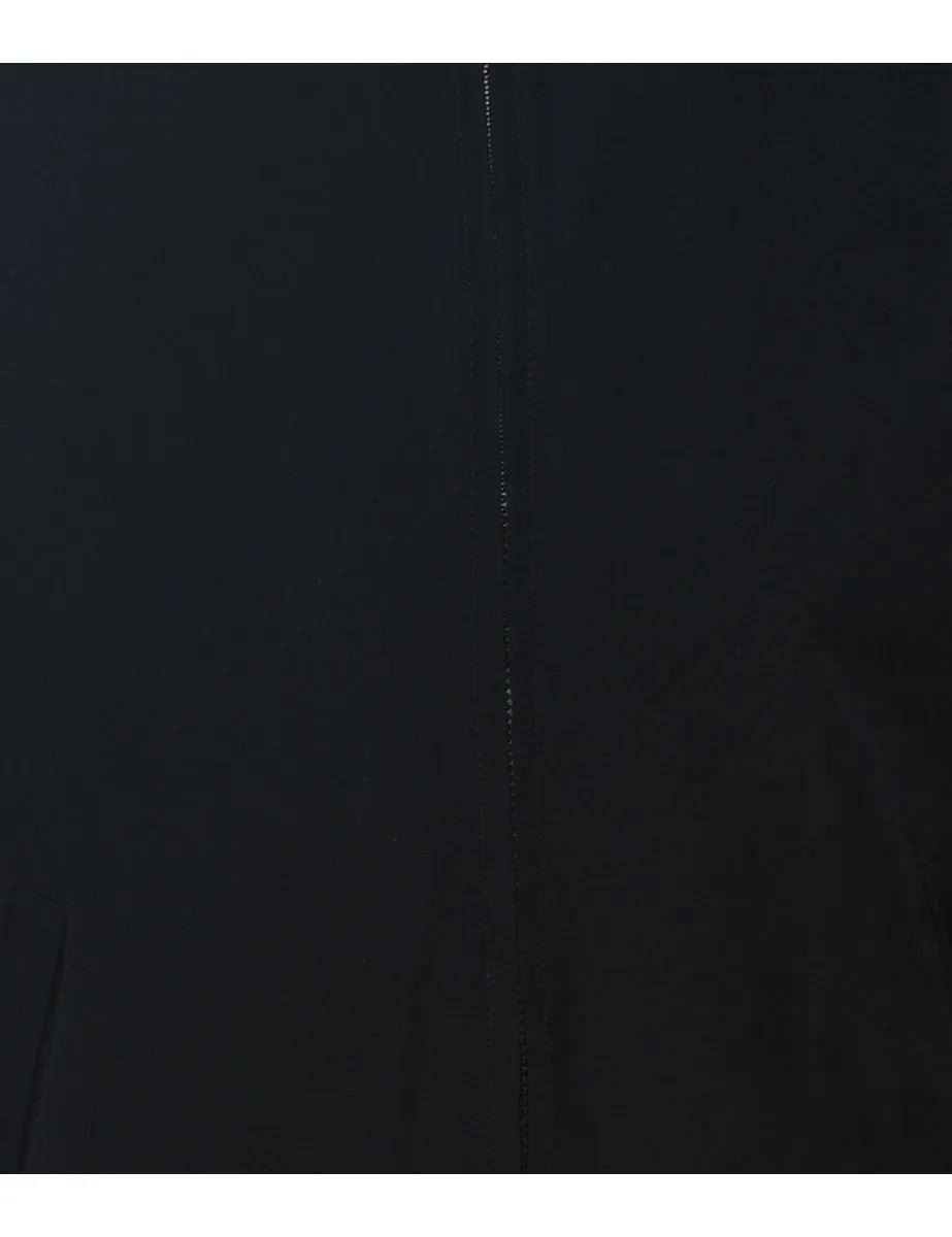 Classic Black Zip-Front Bomber Jacket - XL