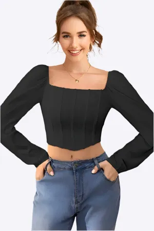 Classic Ribbed Black Top - Versatile Fashion