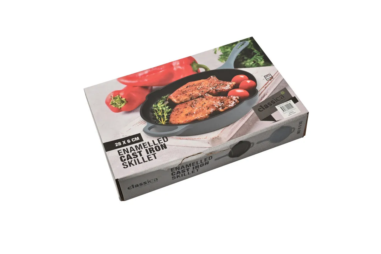 Classica Enamelled Cast iron Skillet Warm Blue - 28x6cm