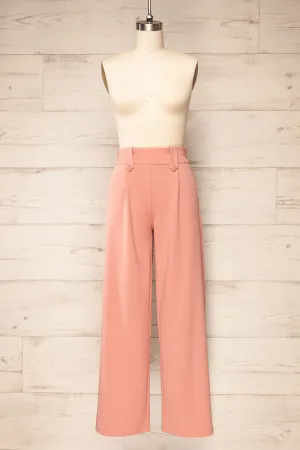 Clovelly Pink | Straight-Leg Pants w/ Pockets