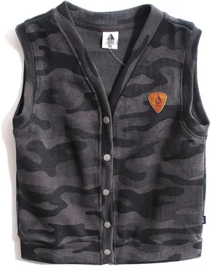 Cotton Warm Vests Unisex Padded Waistcoat Sleevless Fall Winter Warm Waistcoat Vest Coat Tops Waistcoat (Color : Black, Size : Medium)