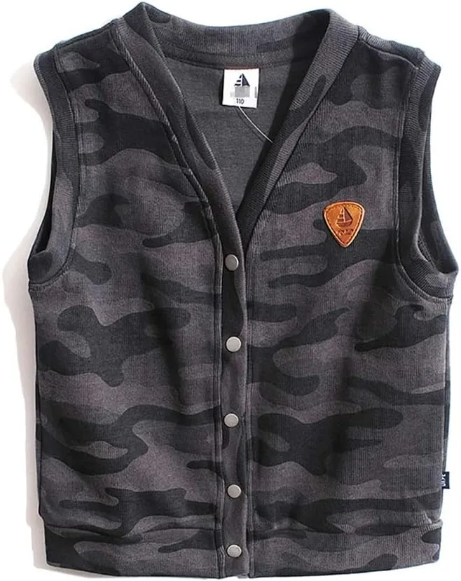 Cotton Warm Vests Unisex Padded Waistcoat Sleevless Fall Winter Warm Waistcoat Vest Coat Tops Waistcoat (Color : Black, Size : Medium)