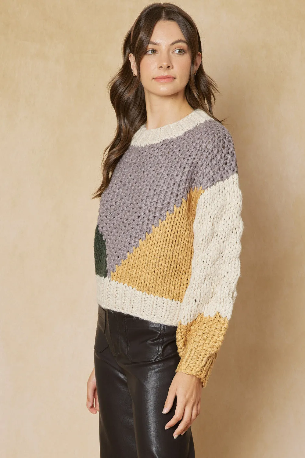 Cozy Factor Colorblock Sweater