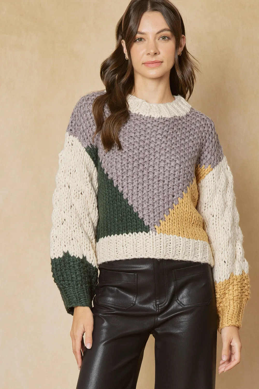 Cozy Factor Colorblock Sweater