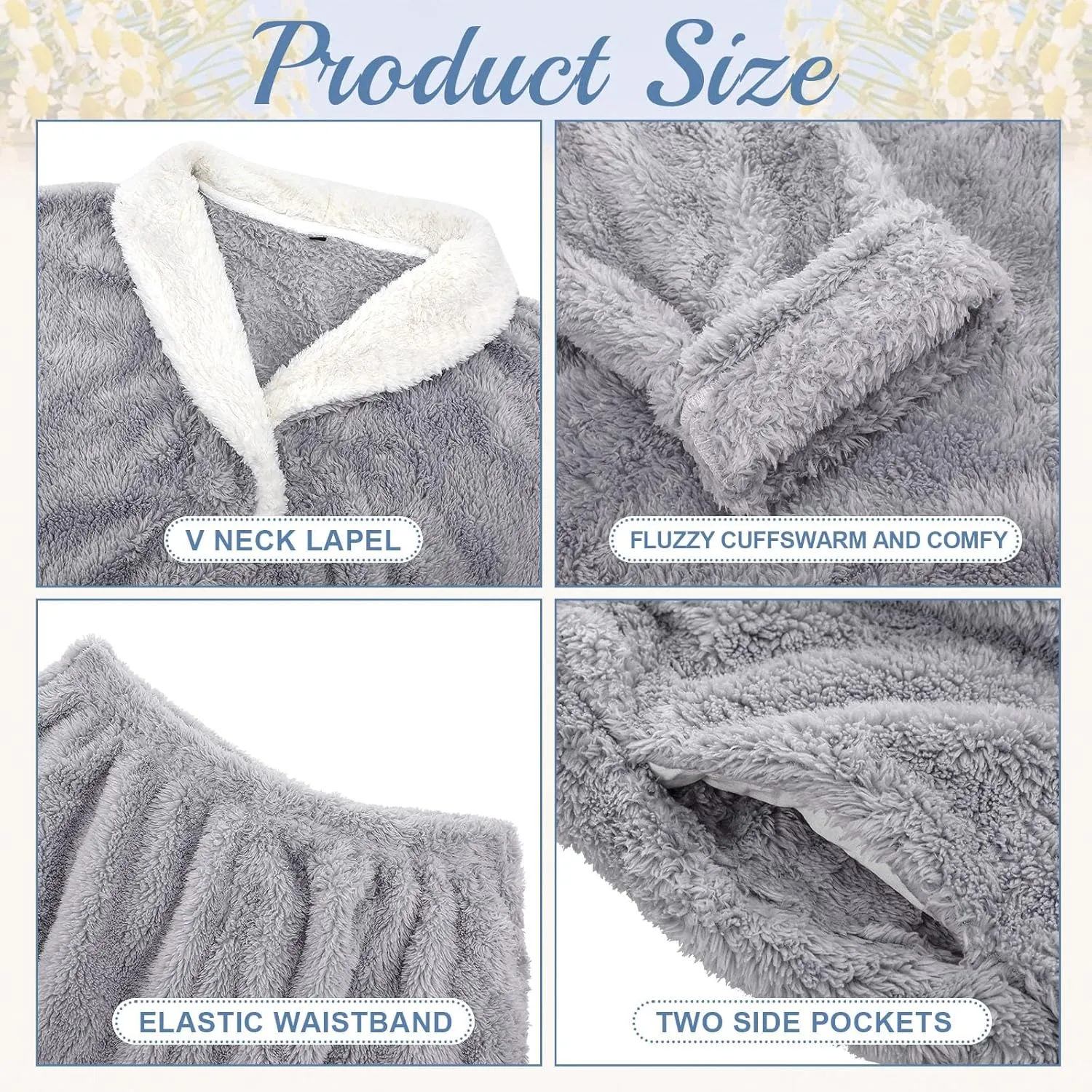 Cuffbow Fluffy Pajamas Set for Women Men Kids Family Fleece Pajamas Set Fuzzy Pjs Set Warm Sleepwear Pjs for Winter