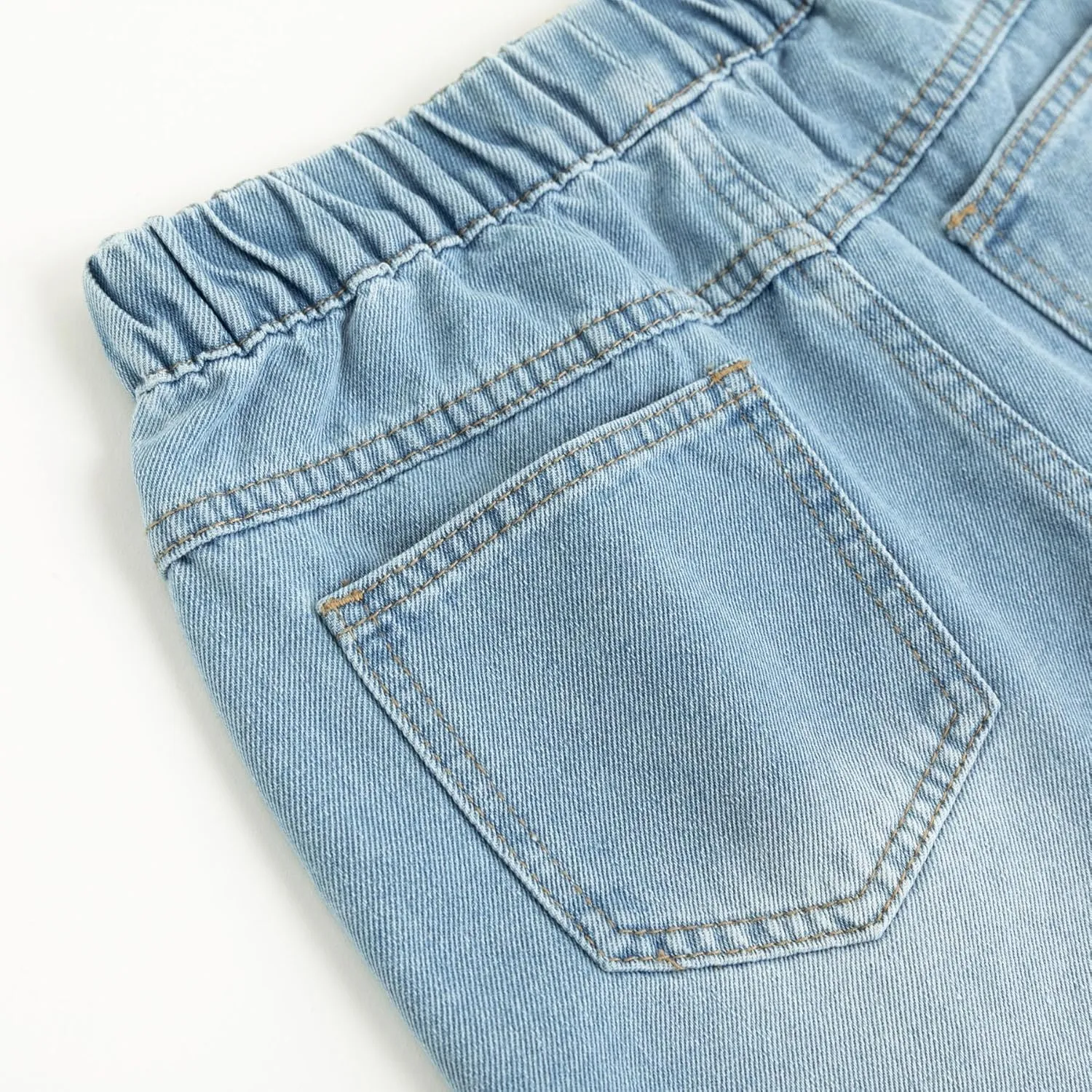 Curipeer Girls Embroidered Star Printed High Waistband Jeans with Pockets 5-14T