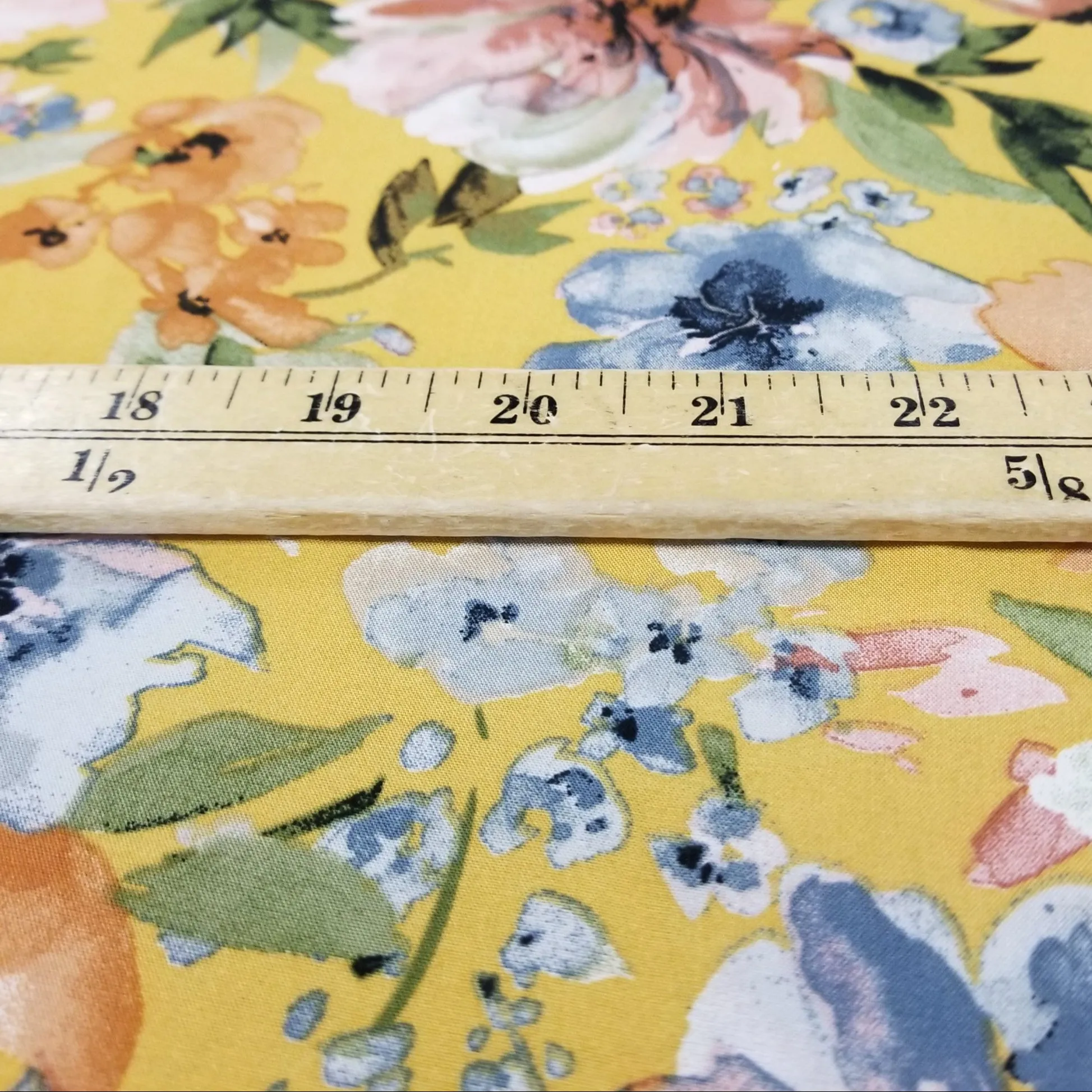 Dalia Viscose Poplin Ochre Multi Floral Resort Wear Print Woven 3.6 oz - by the yard