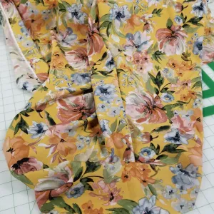 Dalia Viscose Poplin Ochre Multi Floral Resort Wear Print Woven 3.6 oz - by the yard