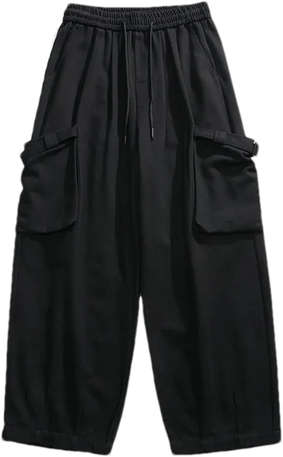 Disimlarl Mens Hip Hop Joggers Cargo Pants Harem Side Pocket Unisex Sweatpants Trousers