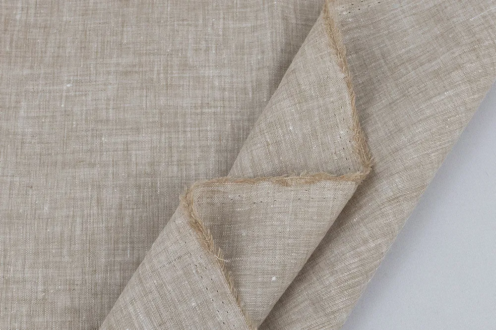 End of BOlt :2.5 yards of Irish Pure Linen Spence Bryson Khaki Two Tone Woven 142 GSM-remnant