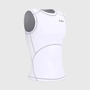 Fdx Luniron White Men's Sleeveless Summer Base Layer Shirt