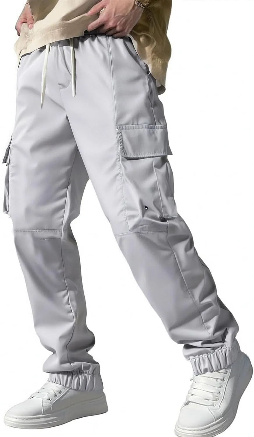 Fleece Lined Pants Men Casual Jogger Beach Outfits Slim Fit Body Riding Stretch Casual Wide Leg Resort Wear Sport with