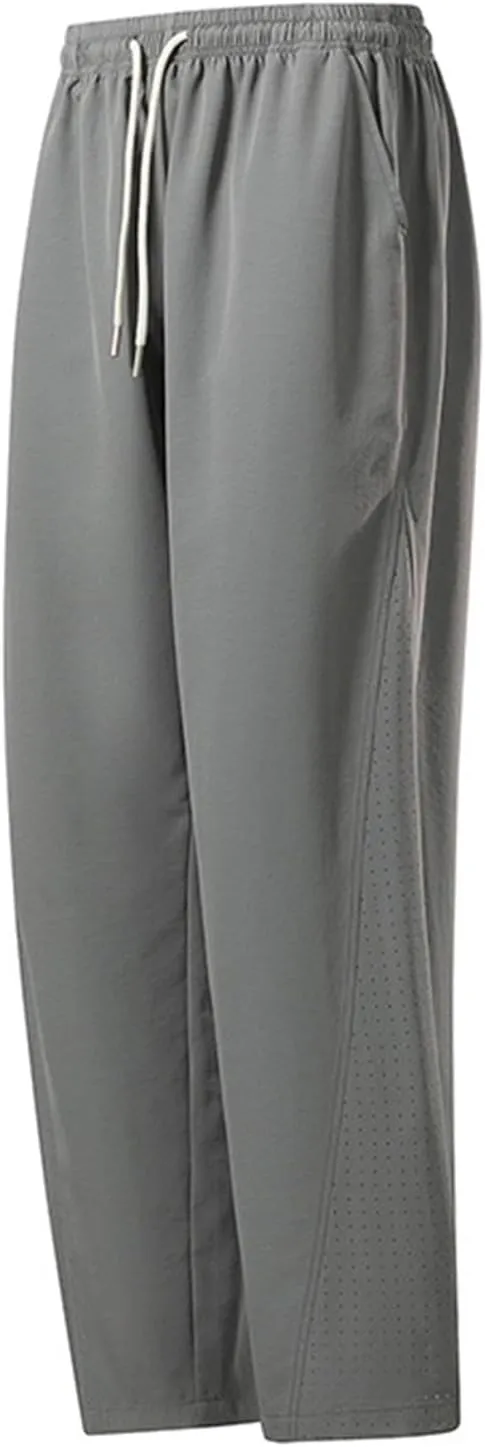 Fleece Lined Pants Men Linen Jogger Baggy Thermal Athletic Hiking Business Leather Wide Leg Sport Yoga Summer Cloth