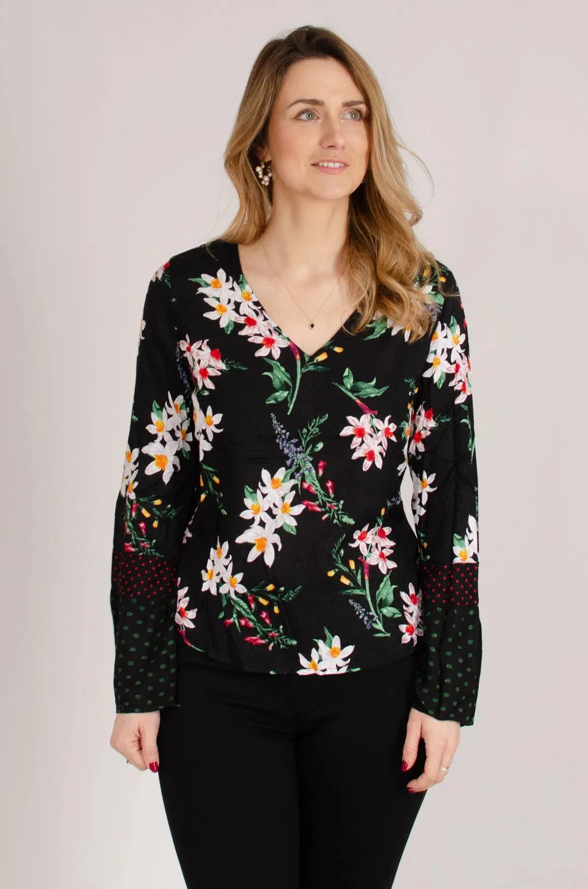 Floral Bell Sleeve Blouse