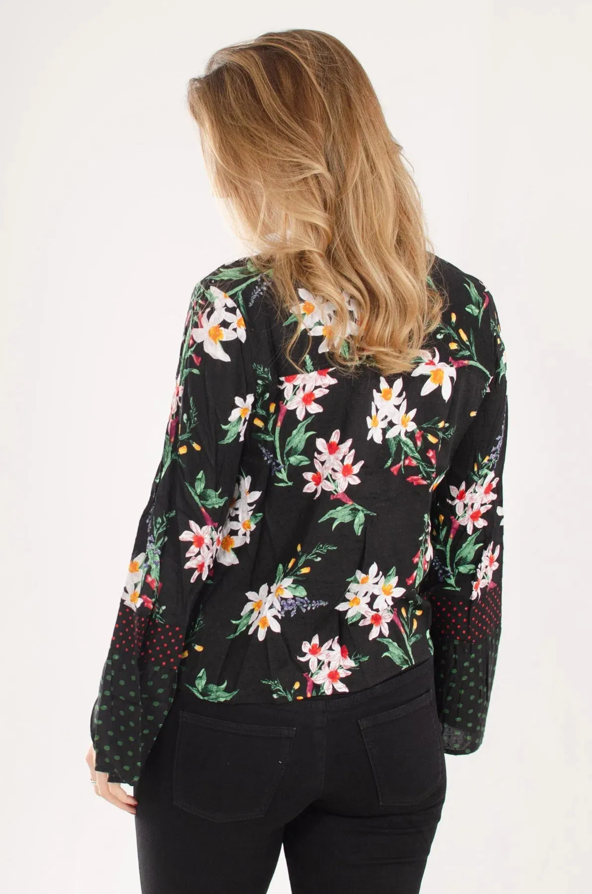 Floral Bell Sleeve Blouse