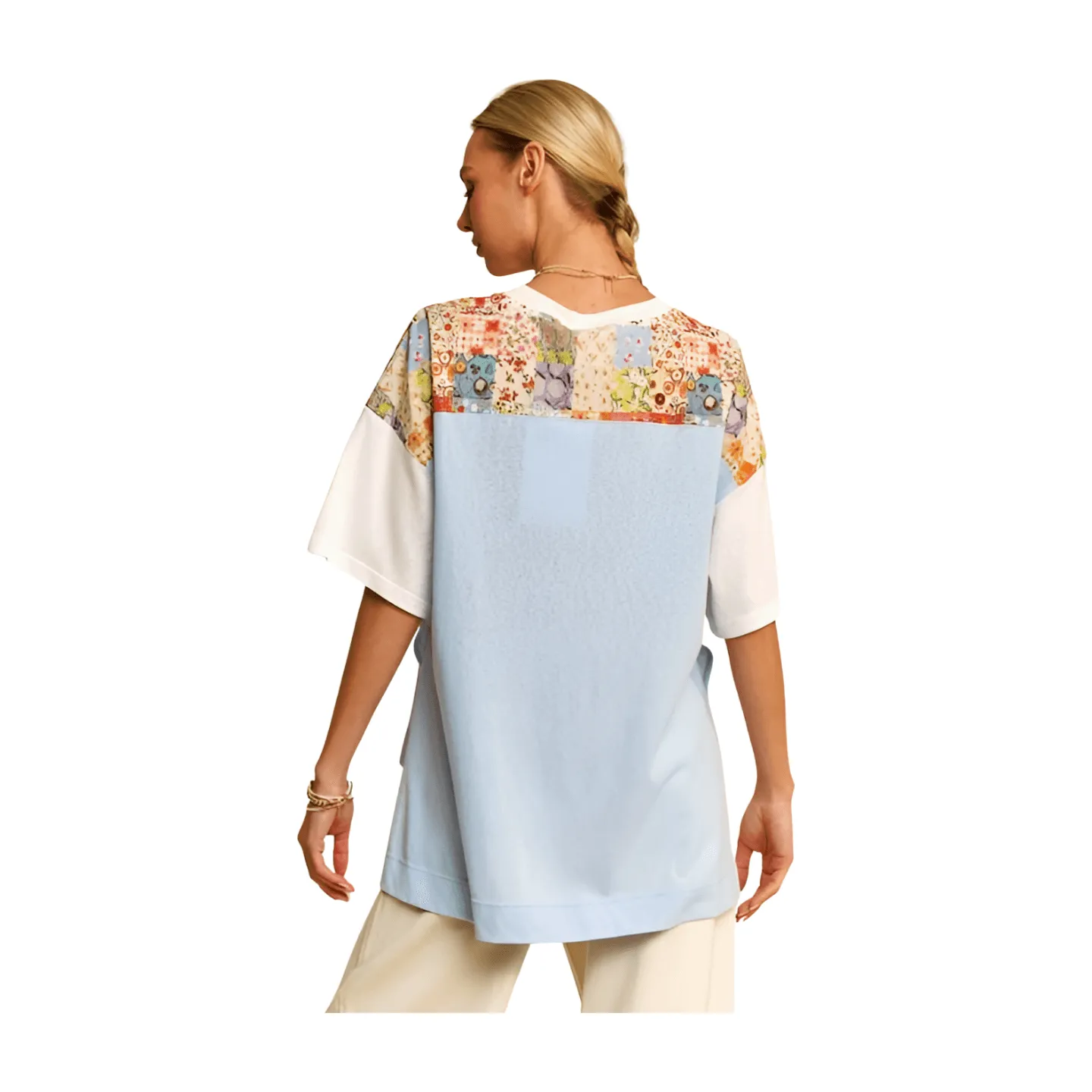 Floral Lace Number Tee - Sky Blue