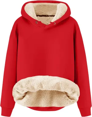 Flygo Men's Winter Warm Sherpa Lined Crewneck Sweatshirt Fleece Pullover Tops
