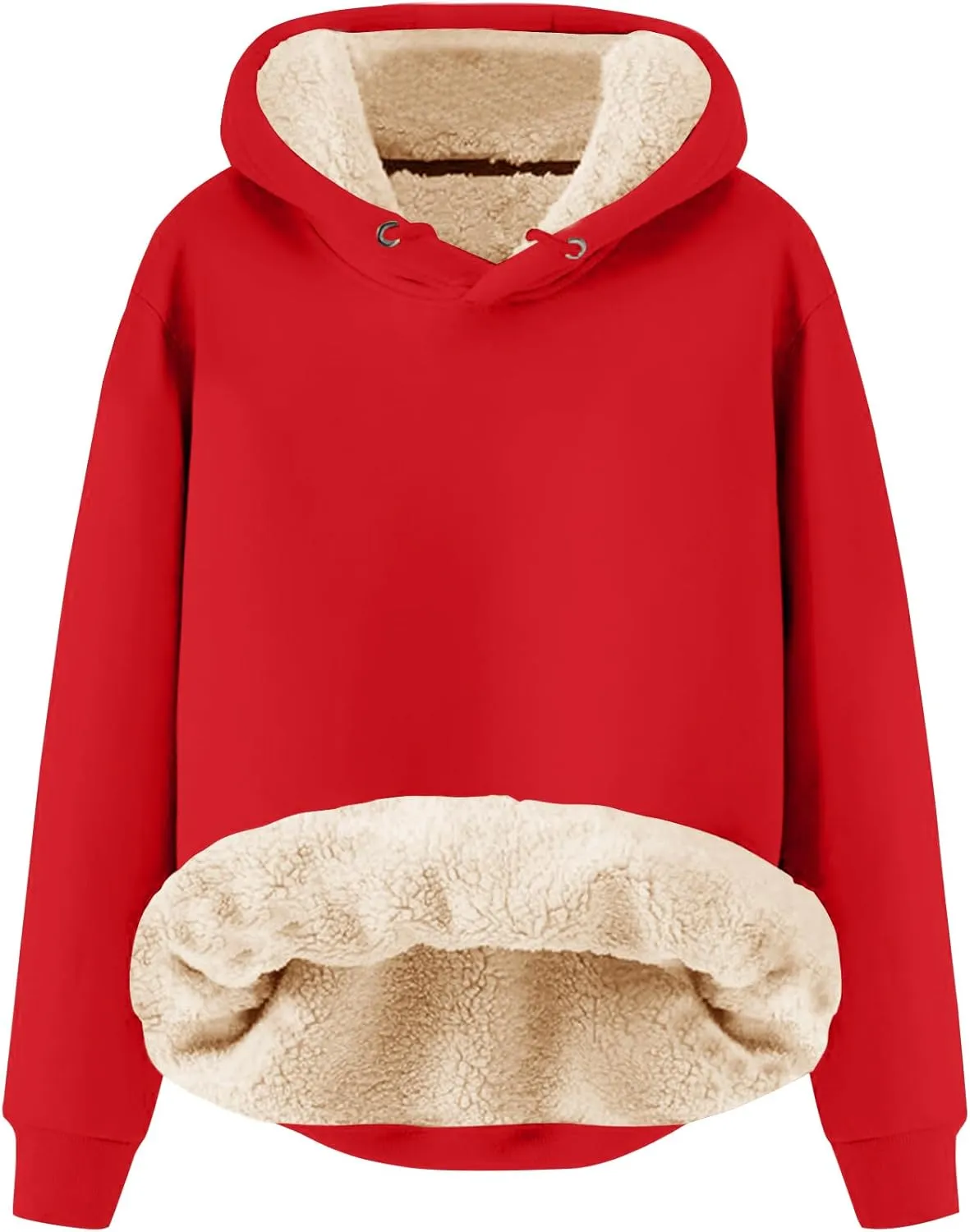 Flygo Men's Winter Warm Sherpa Lined Crewneck Sweatshirt Fleece Pullover Tops