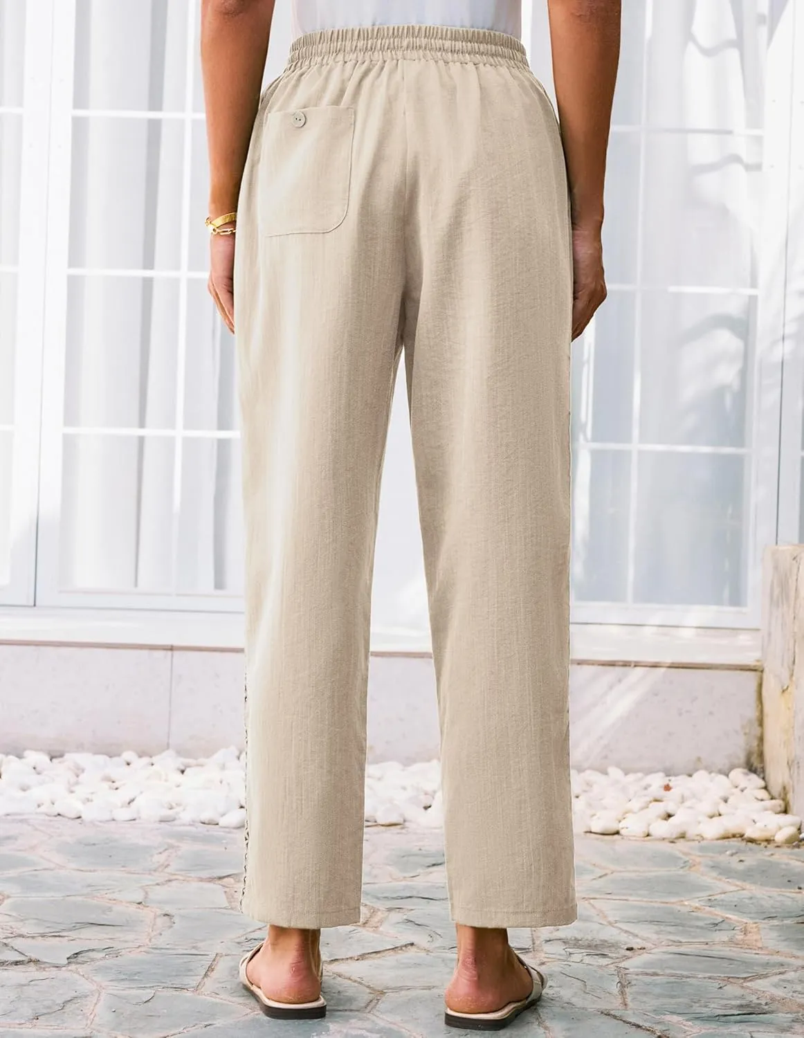 GRACE KARIN Womens Casual Lightweight Drawstring Pants Elastic Waist Pants with Pockets