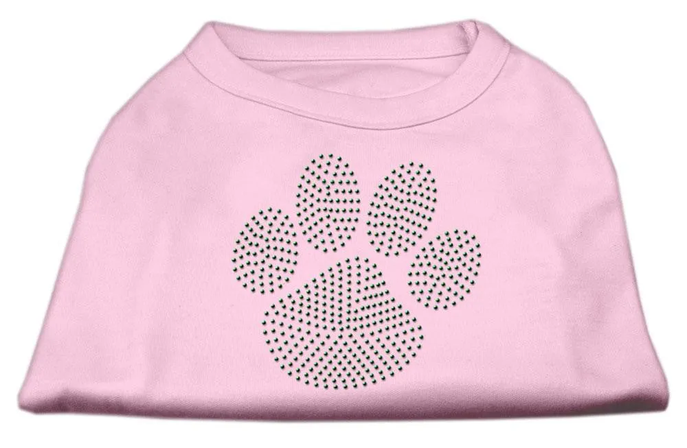 Green Paw Rhinestud Shirts Light Pink XL (16)