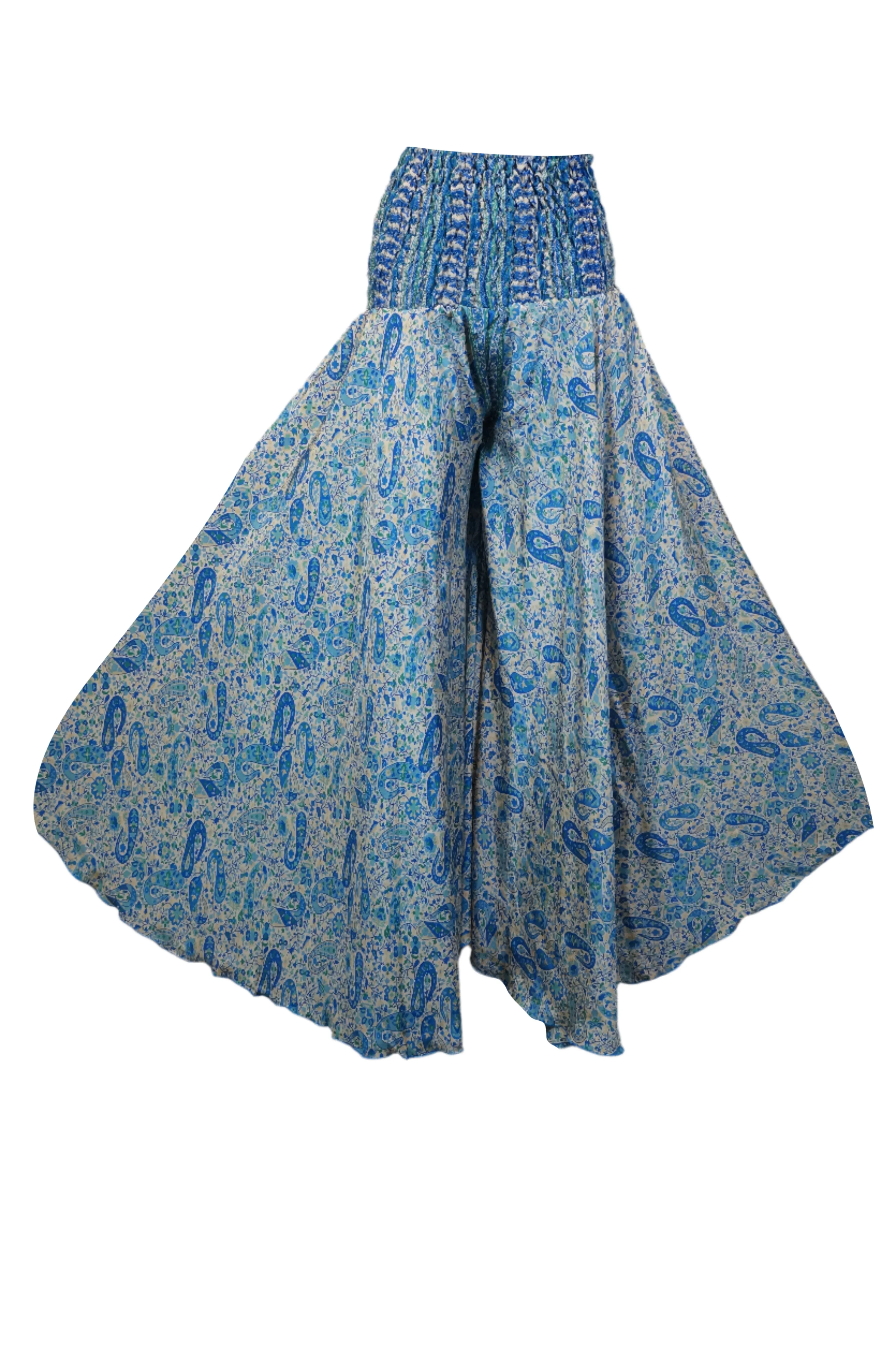 Handmade Sky Blue Boho Palazzo Pants – Airy, Graceful & Flowing in Wide-Leg SM