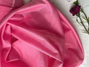 Handwoven Chanderi Fabric in Lotus Pink