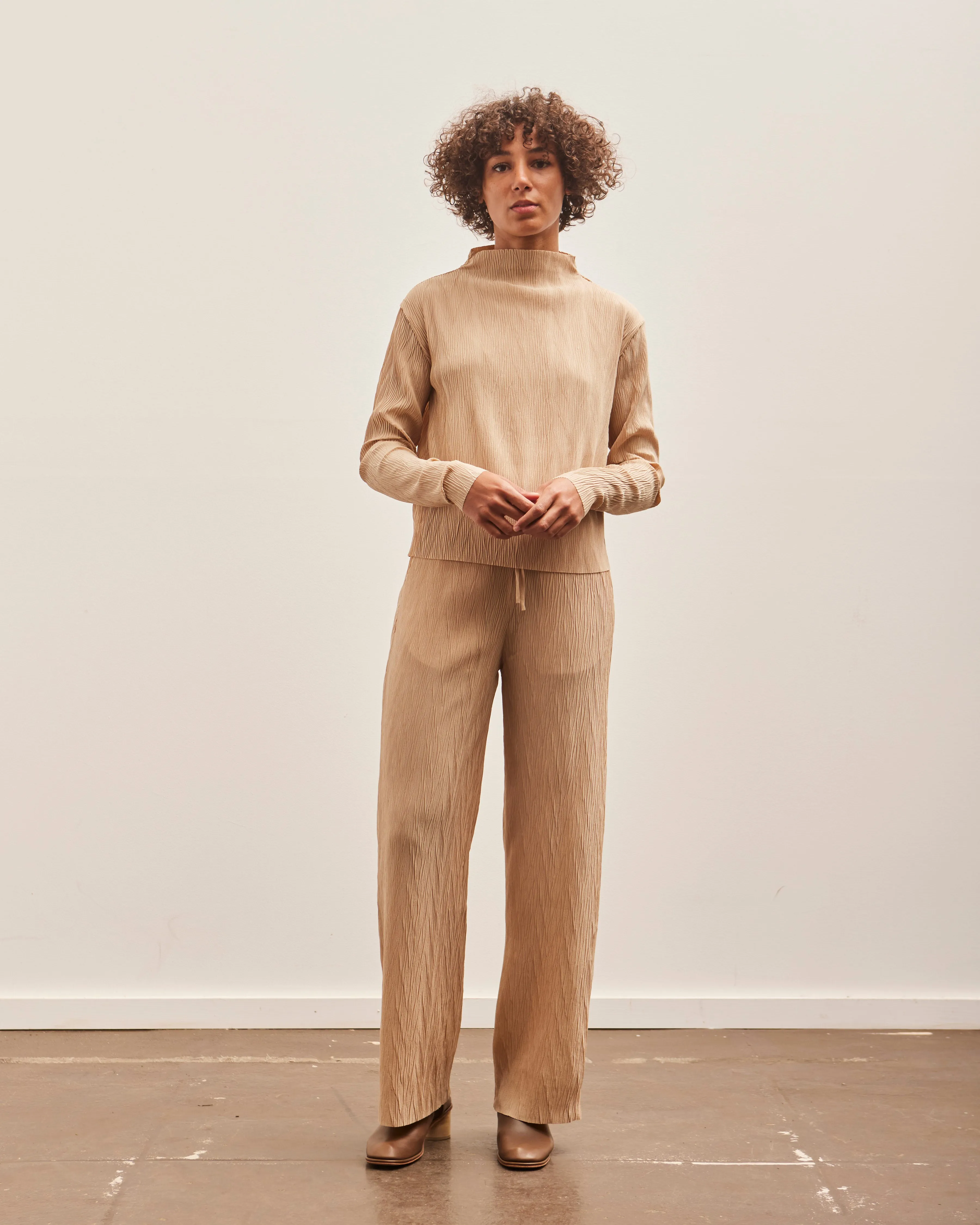 Henrik Vibskov Naptune Plisse Top, Warm Sand