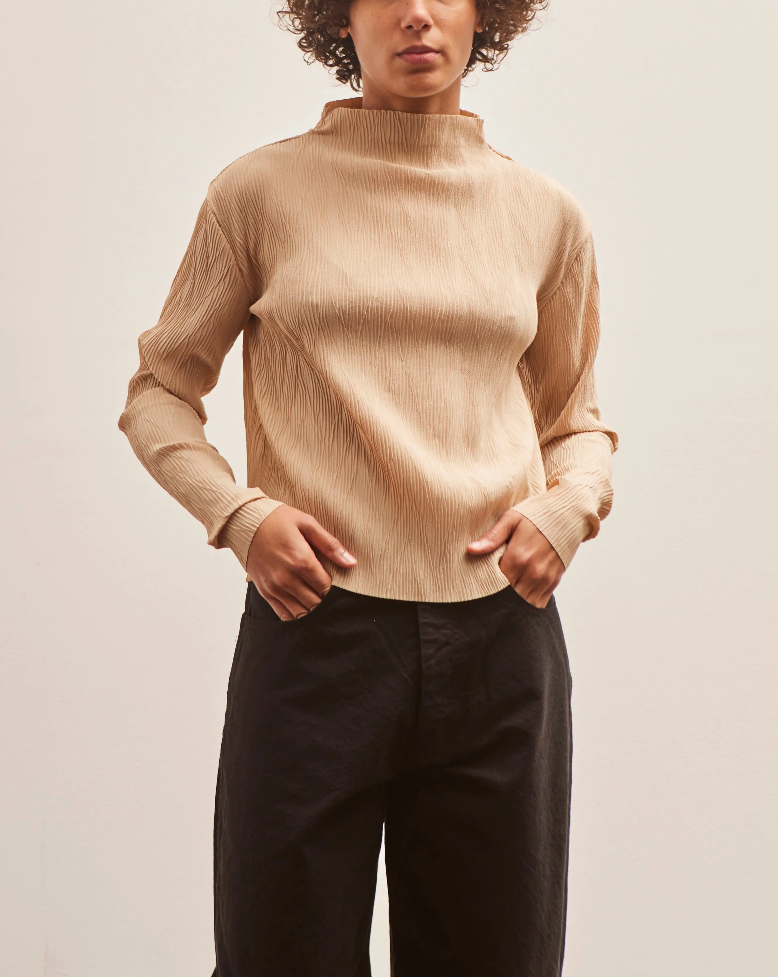 Henrik Vibskov Naptune Plisse Top, Warm Sand