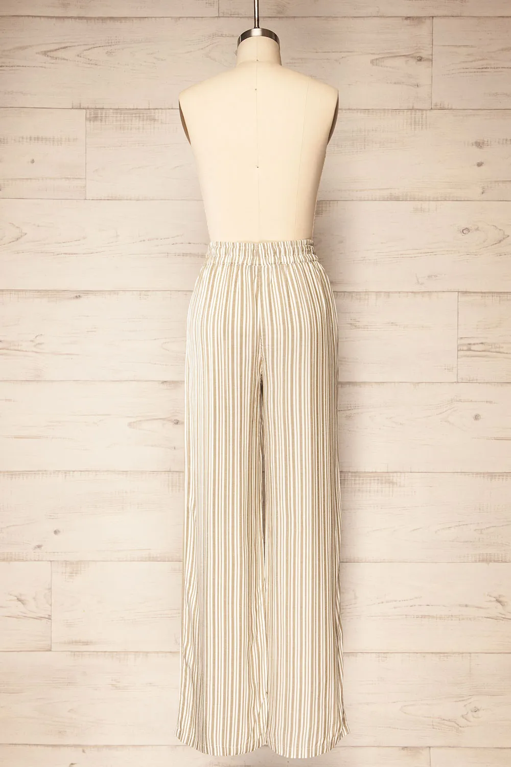 Ilsan | Sage & White Striped Pants