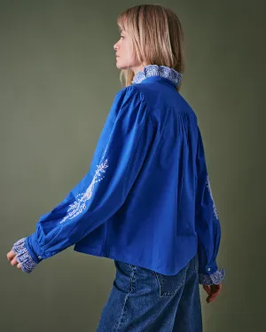Jewel Trim Cotton Carla Blouse
