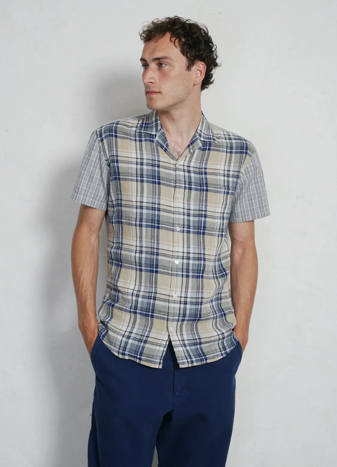 JONNY | Short Sleeve Shirt | Blue Checks