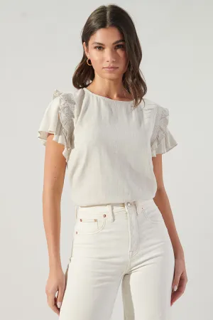 Kimberly Linen Ruffle Top