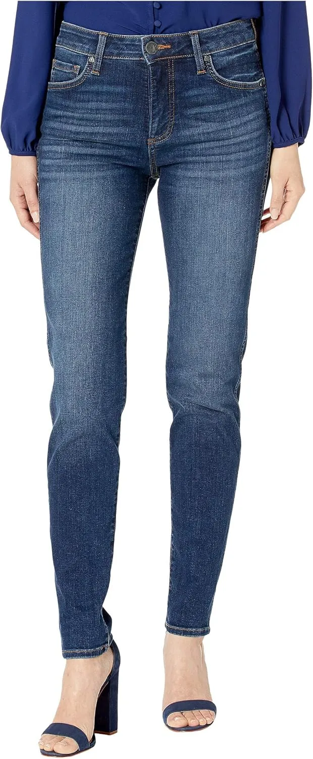 KUT from the Kloth Diana Skinny Jeans - Jeans for Women - Cotton Blend Fabric - Contrast Topstitching
