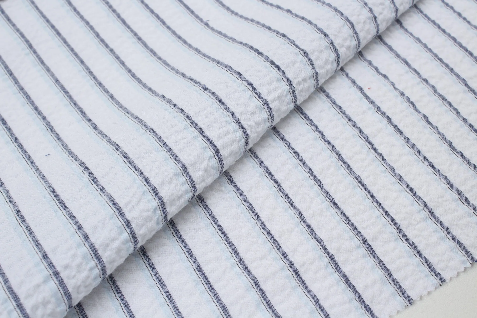 Light Cotton Seersucker - Stripes - 4 Variants Available