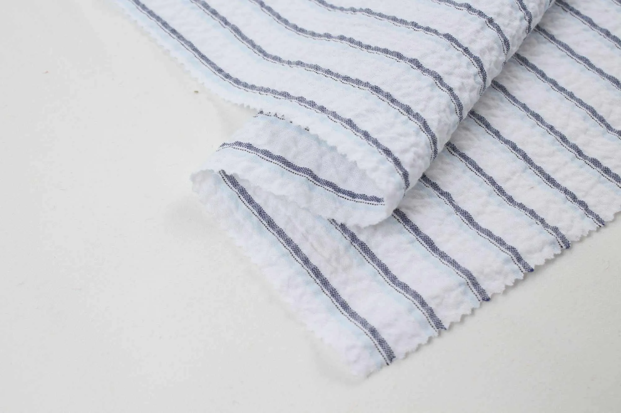 Light Cotton Seersucker - Stripes - 4 Variants Available