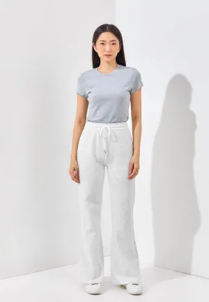 Light Grey Cotton Fleece Flare Pants