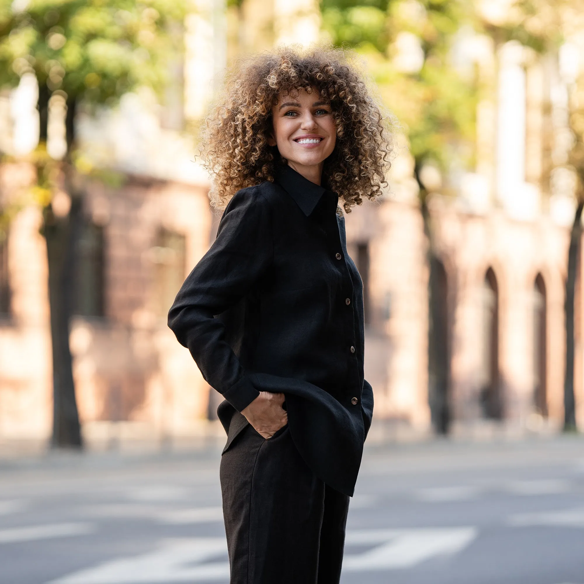 Linen Shirt & Wide Pants 2-Piece