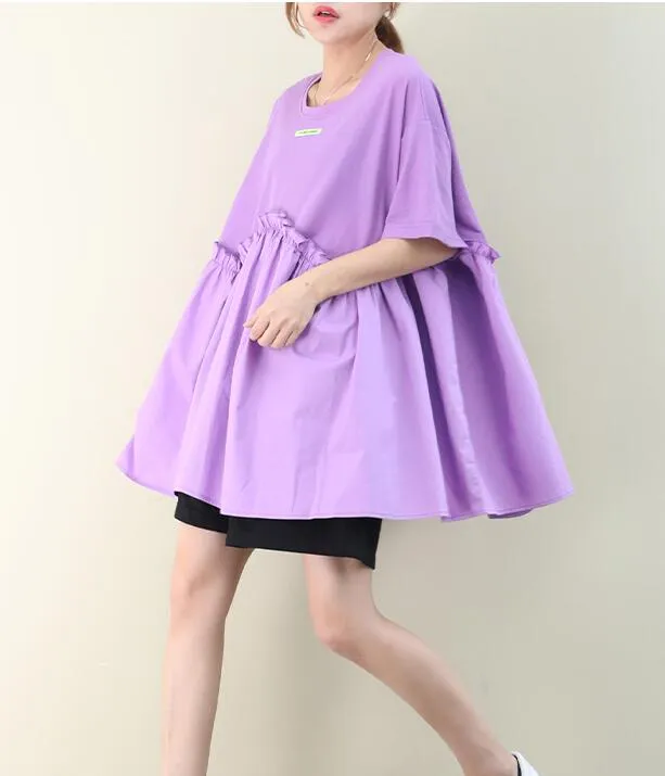 Loose Casual T-Shirts Summer Women Cotton Tops WG961707