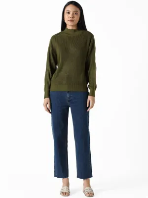 LOV Dark Blue Straight - Fit Mid - Rise Jeans