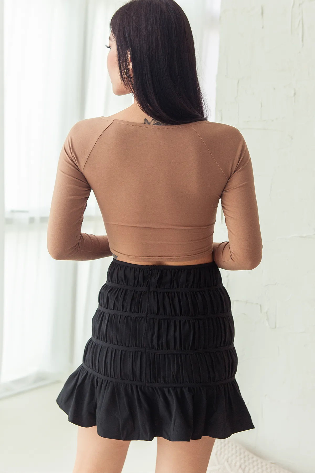 Lova Side Ruched Top (Warm Tan)