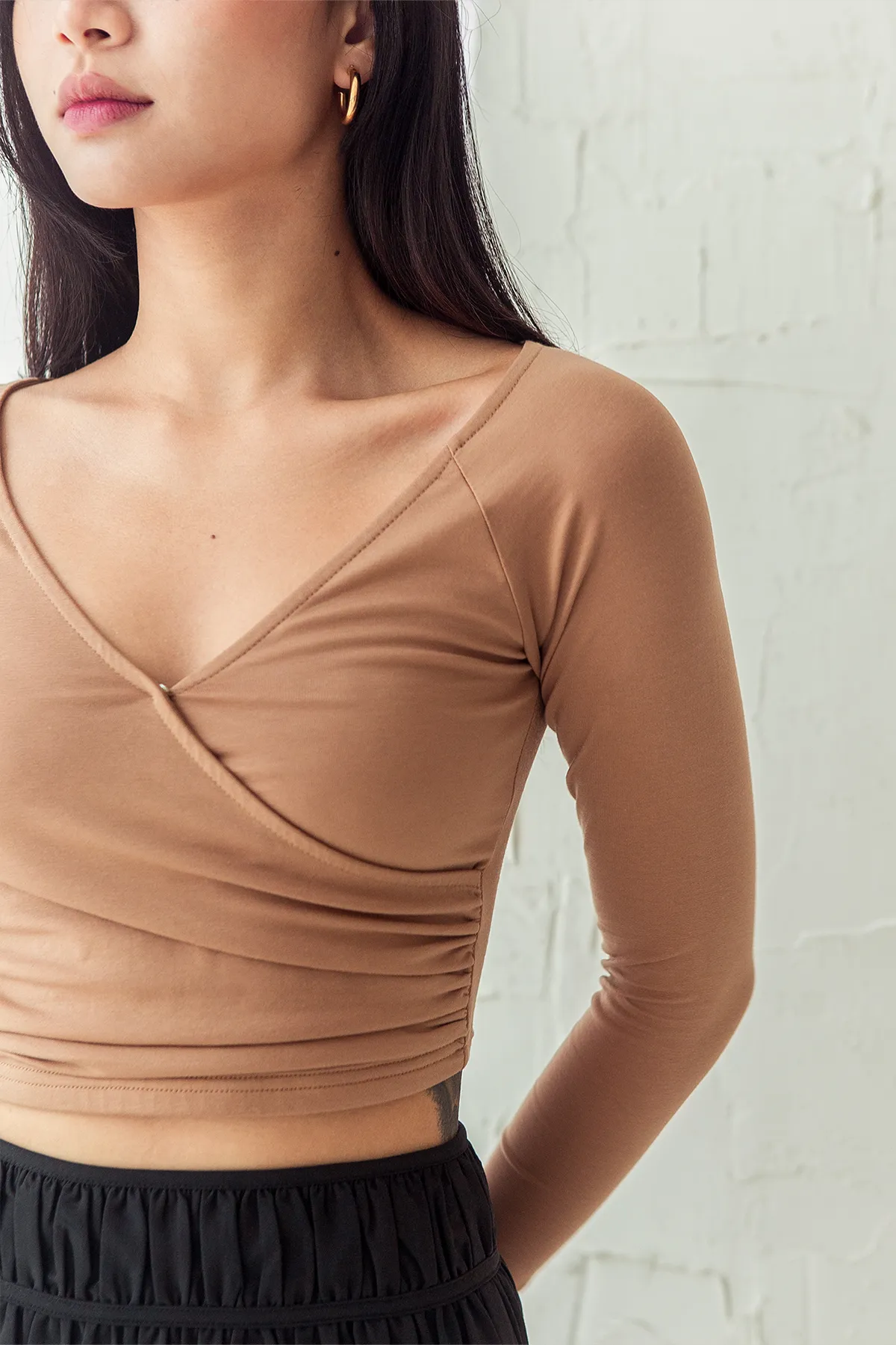 Lova Side Ruched Top (Warm Tan)