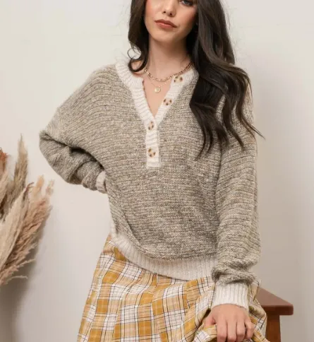 Marled Knit Pullover